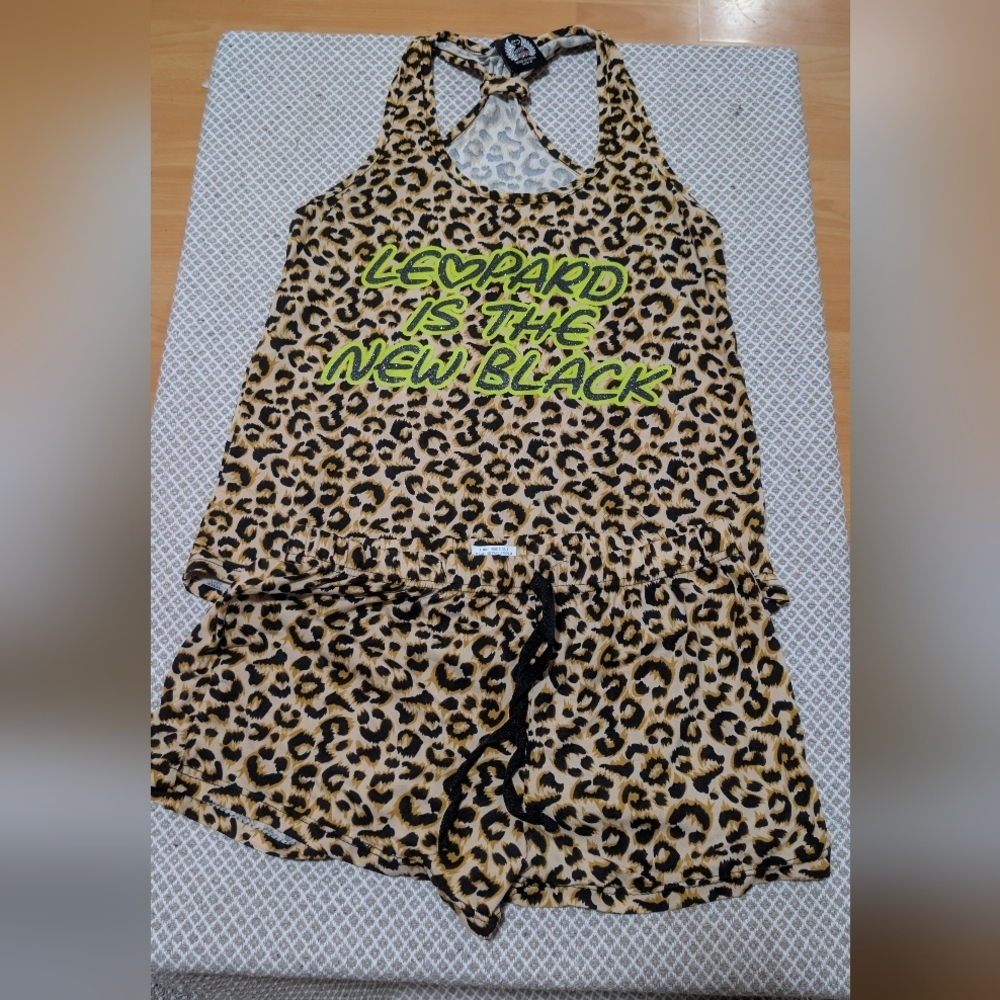 Leopard Print Women's Pajama Set Cozy Comfortable Pjs